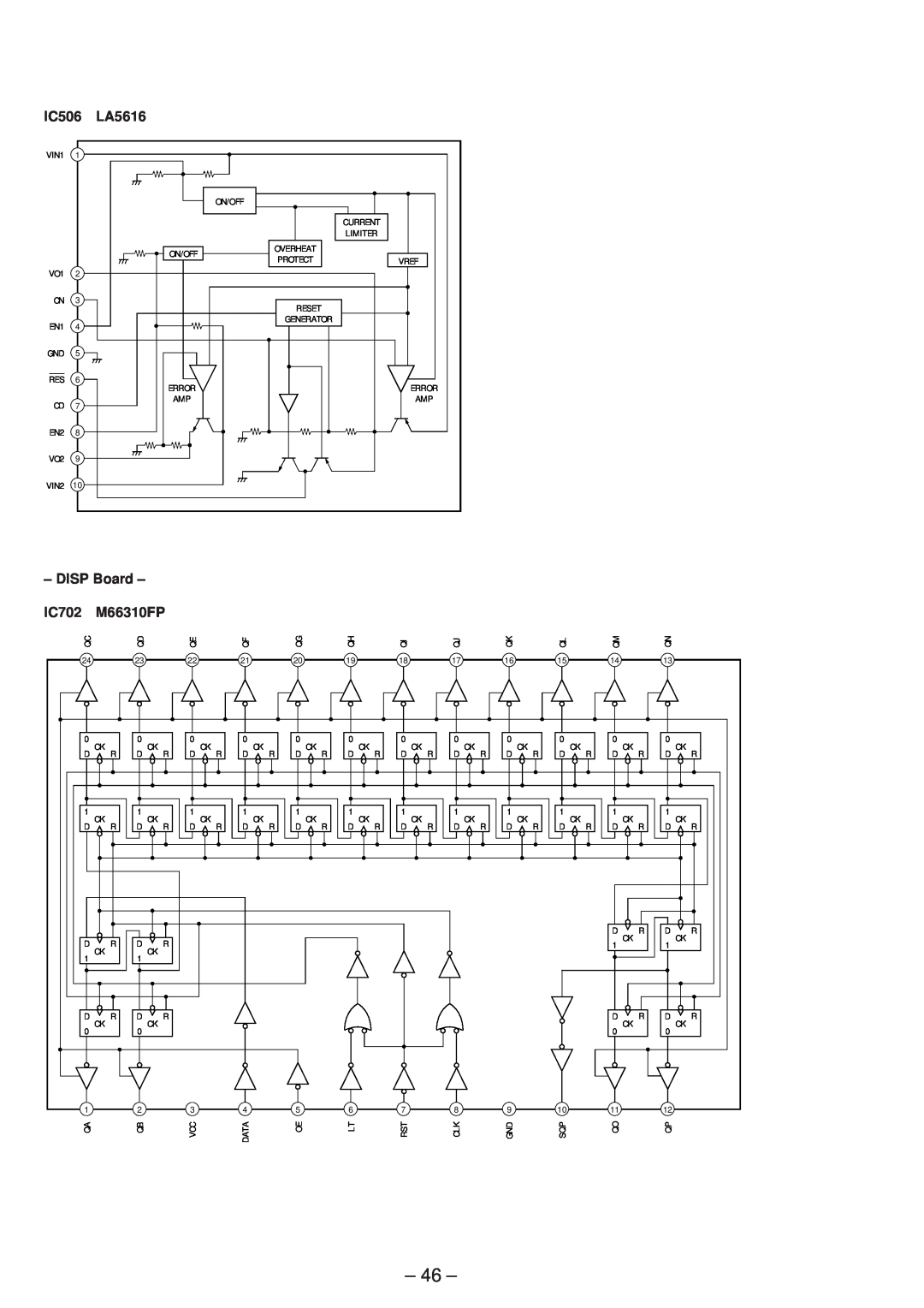 Sony Ericsson CDP-CX220 service manual IC506, LA5616, DISP Board, IC702, M66310FP 
