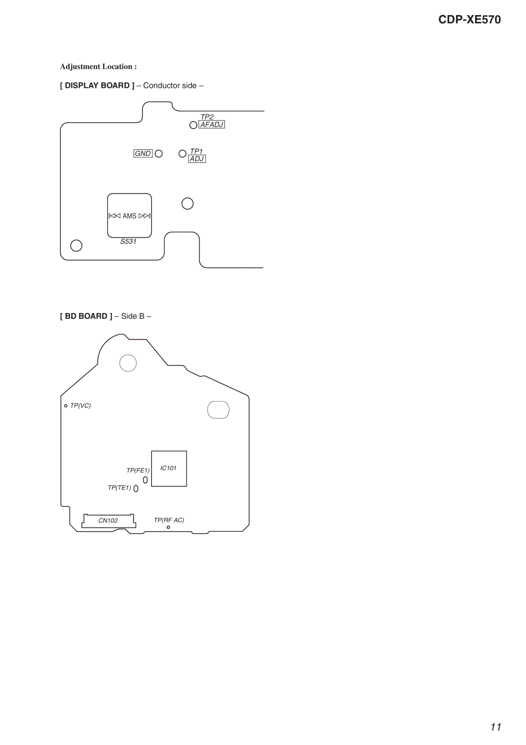 Sony Ericsson CDP-XE570 specifications BD Board Side B 