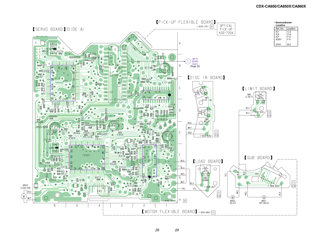 Sony Ericsson CDX-CA850X, CDX-CA860X service manual Semiconductor Location 