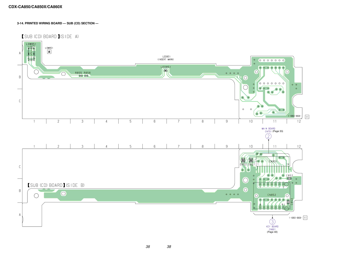 Sony Ericsson CDX-CA850X, CDX-CA860X service manual Printed Wiring Board SUB CD Section 