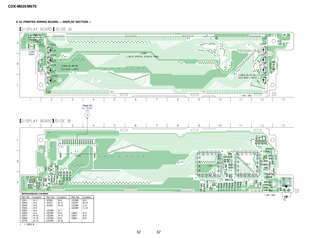 Sony Ericsson CDX-M620 service manual Printed Wiring Board Display Section 