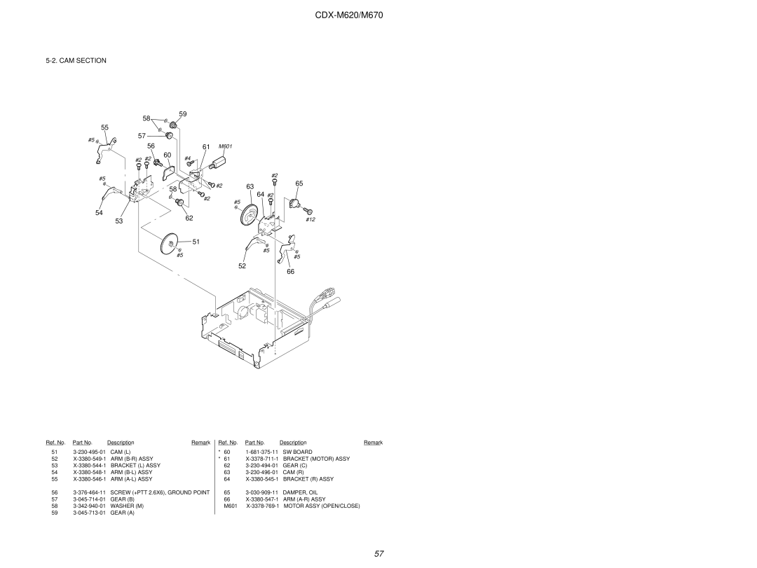 Sony Ericsson CDX-M620 service manual CAM Section, 64 #2 