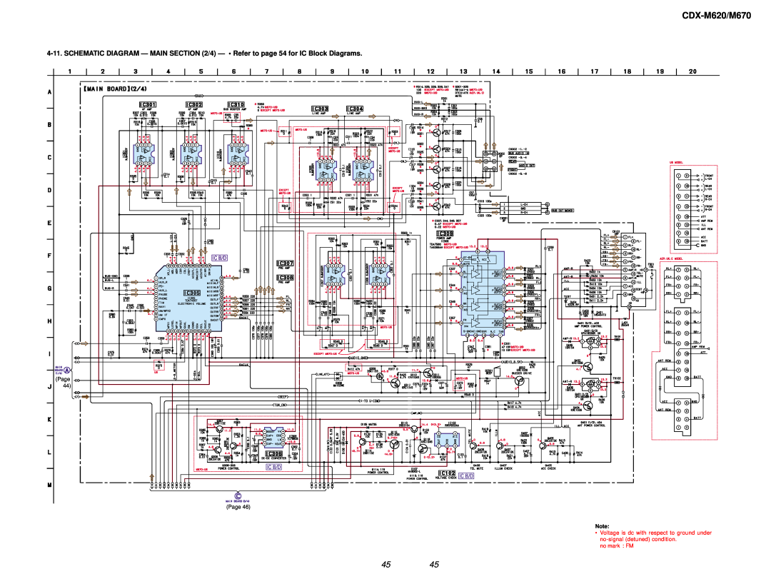 Sony Ericsson service manual CDX-M620/M670, Page 44, Ic B/D Ic B/D 