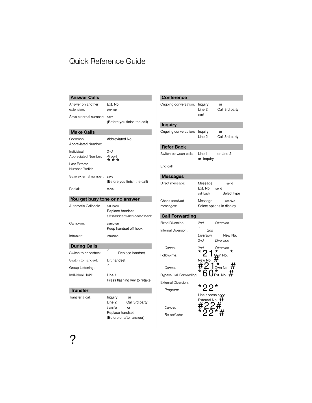 Sony Ericsson Dialog 3213, Dialog 4223 manual Quick Reference Guide, Answer Calls 