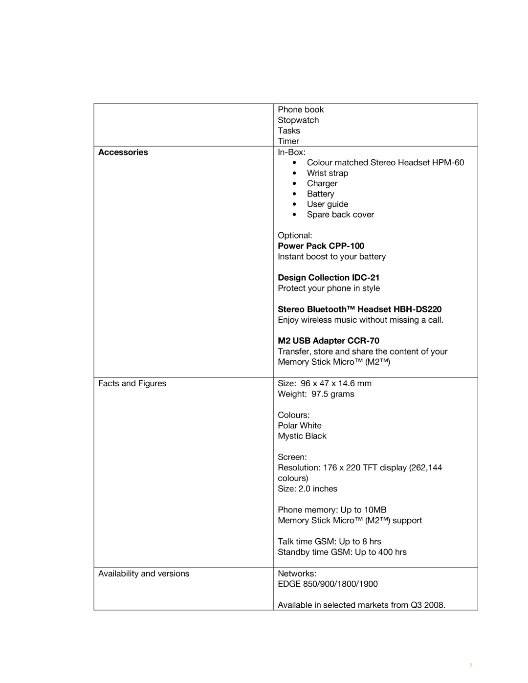 Sony Ericsson F305 manual Power Pack CPP-100 