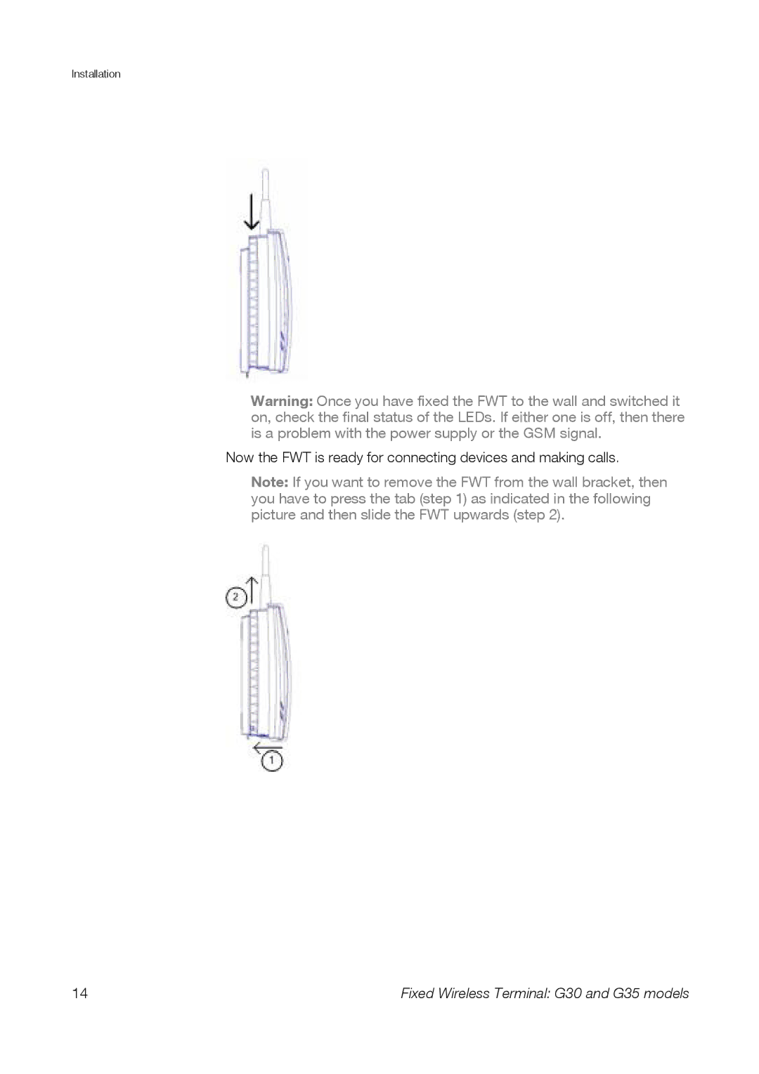 Sony Ericsson G35, G30 manual Now the FWT is ready for connecting devices and making calls 