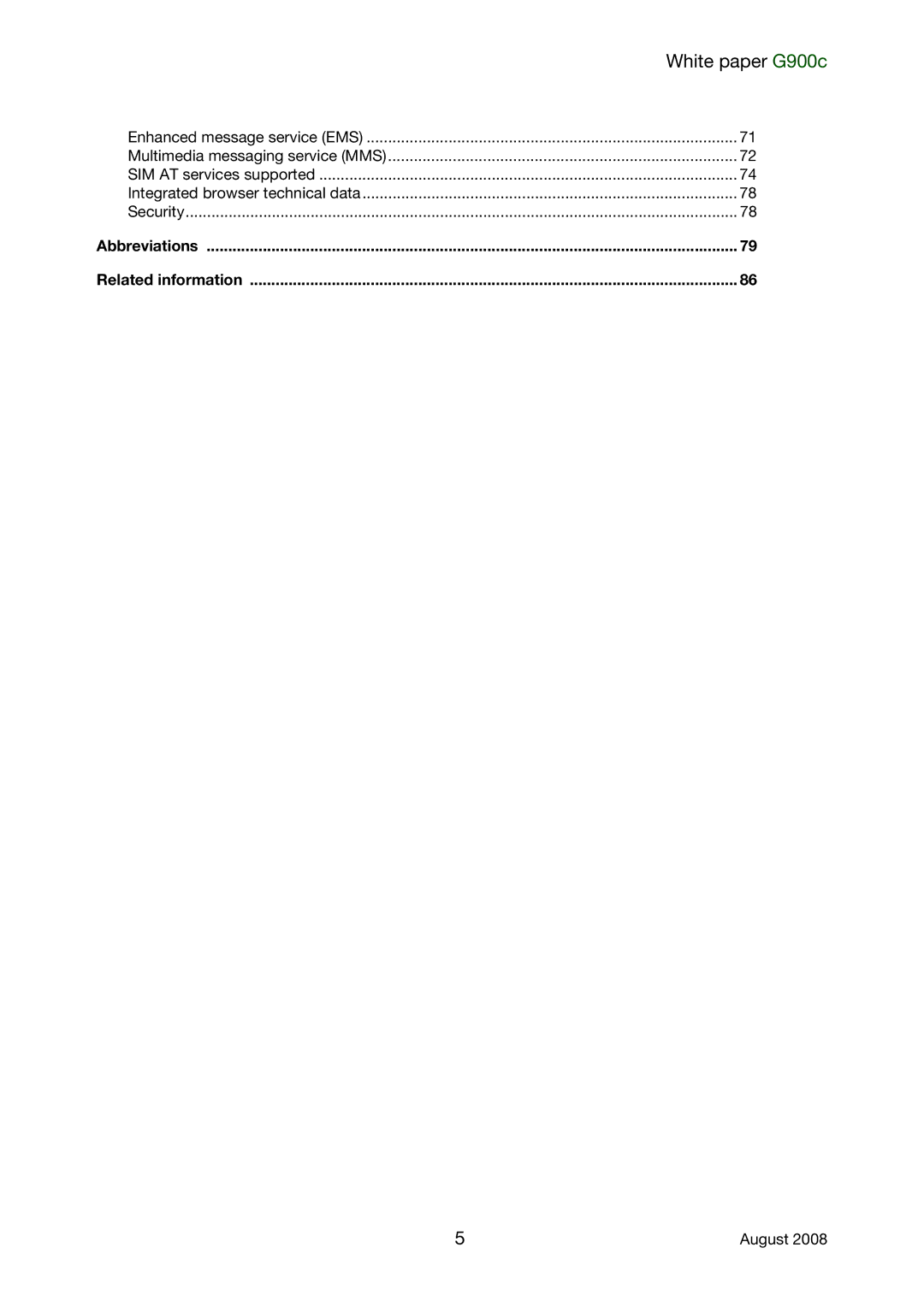 Sony Ericsson G900C manual Abbreviations Related information 