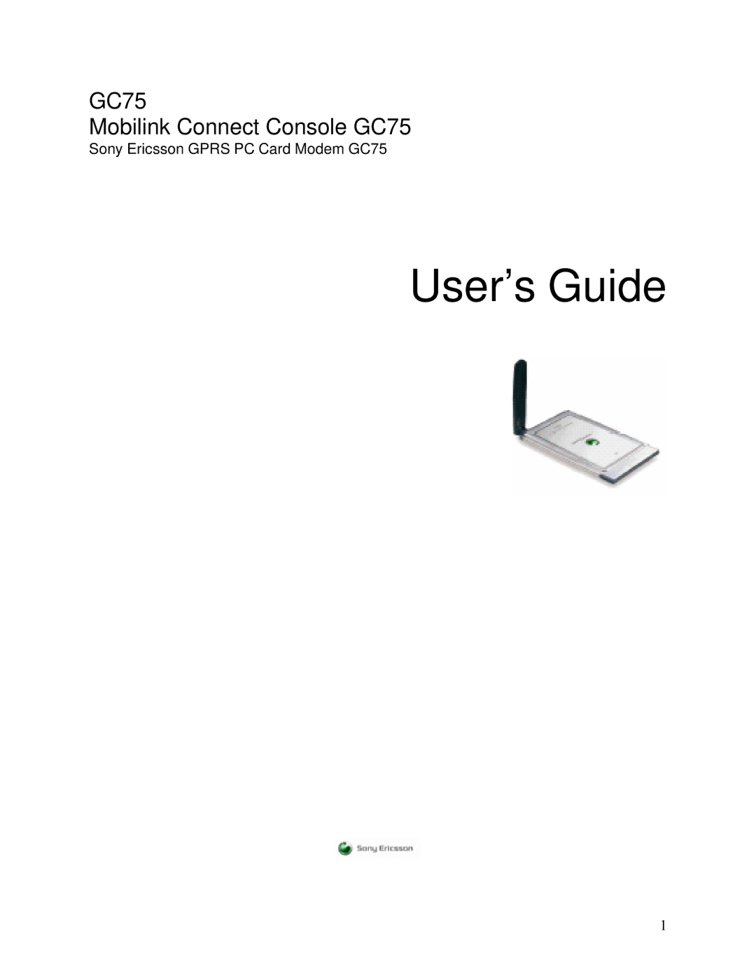 Sony Ericsson GC75 manual User’s Guide 