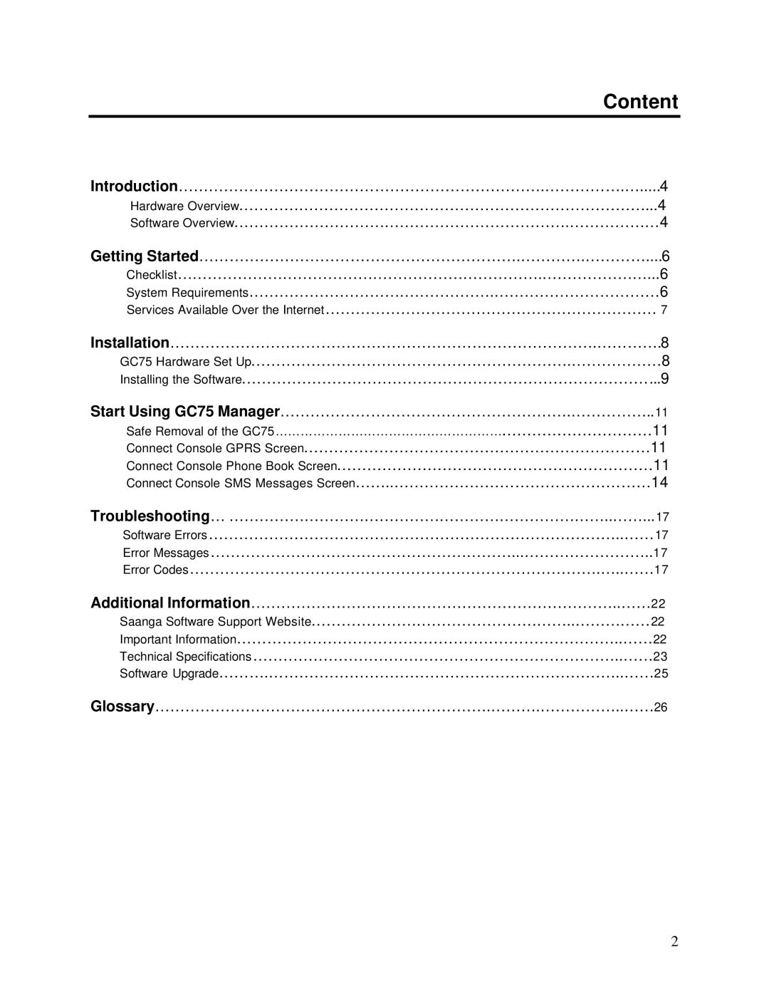 Sony Ericsson GC75 manual Content 