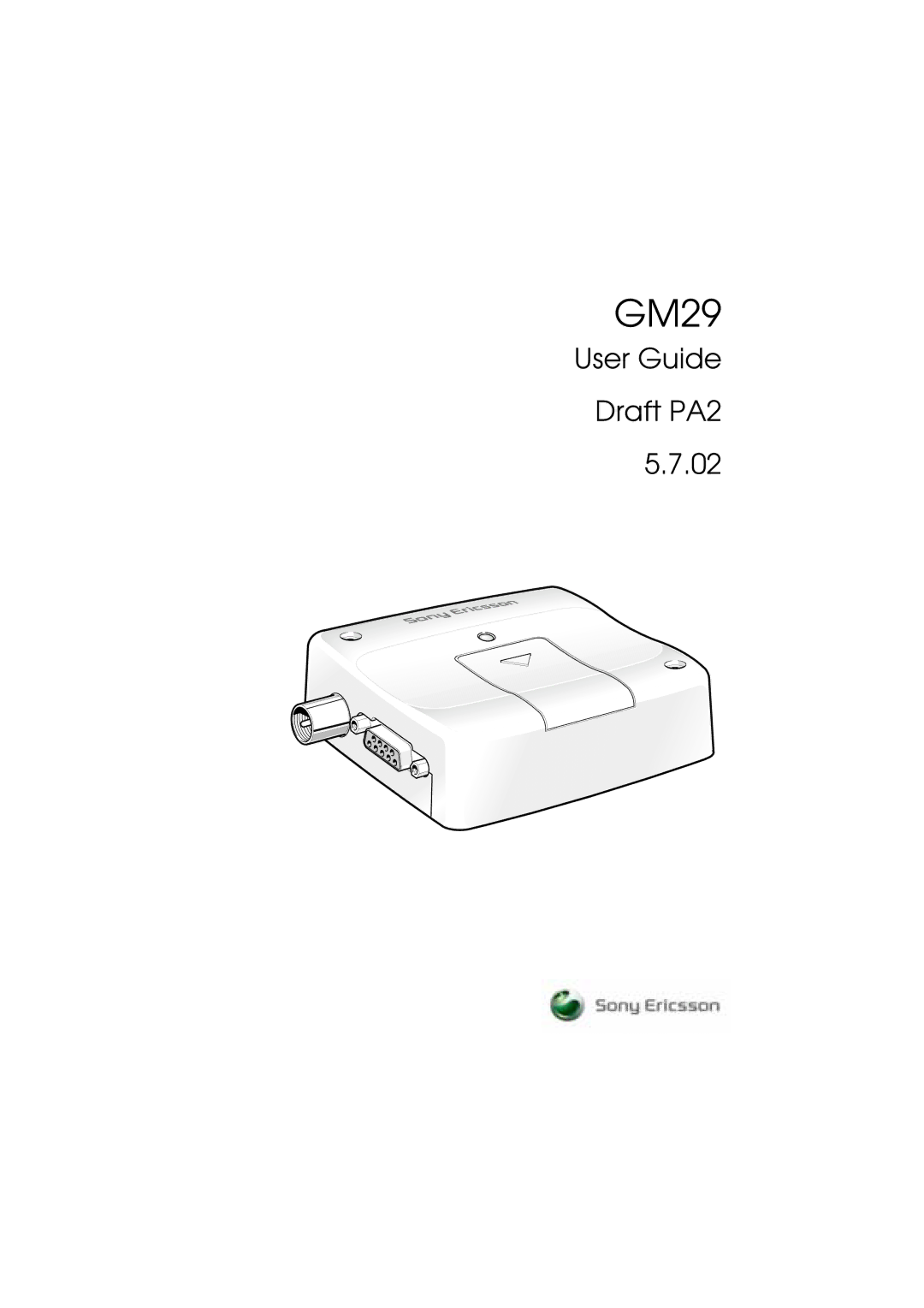 Sony Ericsson GM29 manual 