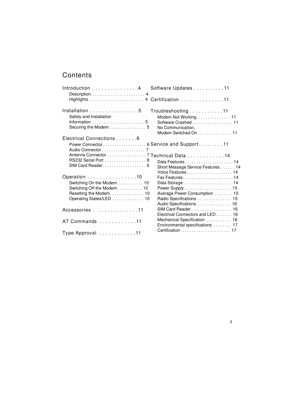 Sony Ericsson GM29 manual Contents 