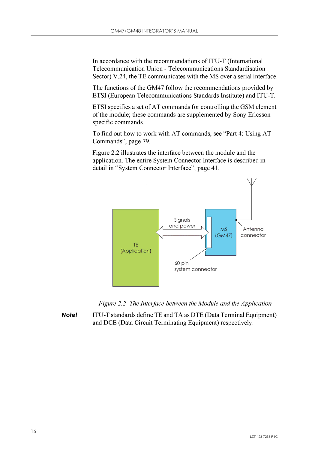 Sony Ericsson GM48, GM47 manual Interface between the Module and the Application 