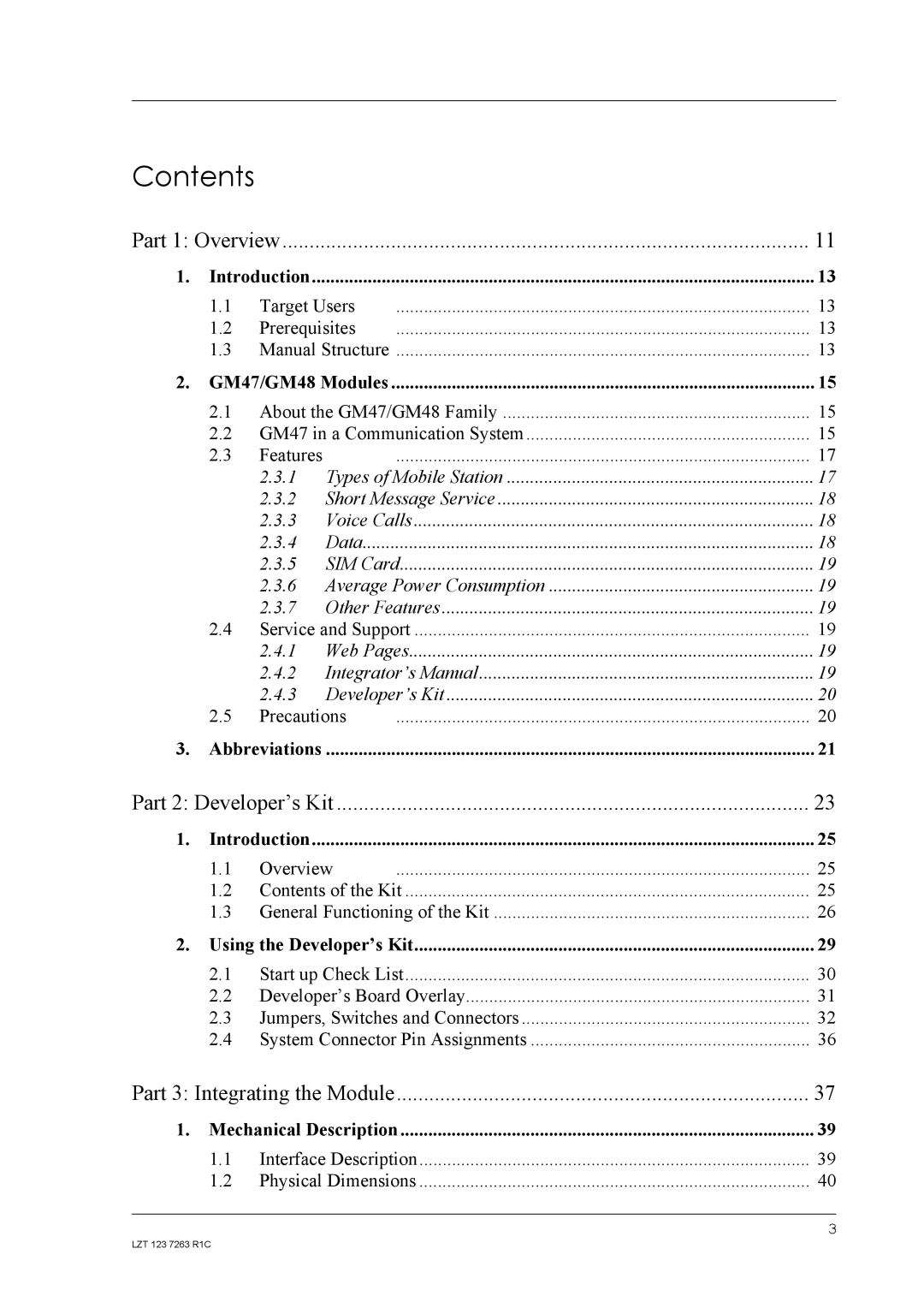 Sony Ericsson GM47, GM48 manual Contents 