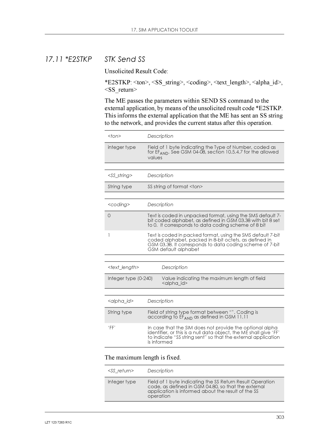 Sony Ericsson GM47, GM48 manual 17.11 *E2STKP STK Send SS 