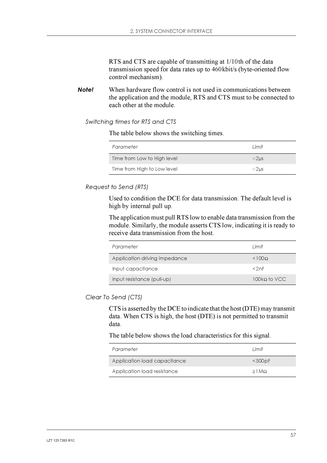 Sony Ericsson GM47, GM48 manual Table below shows the switching times 