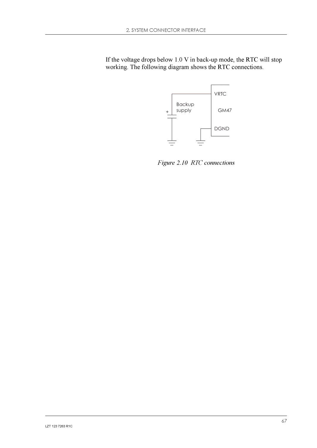 Sony Ericsson GM47, GM48 manual RTC connections 