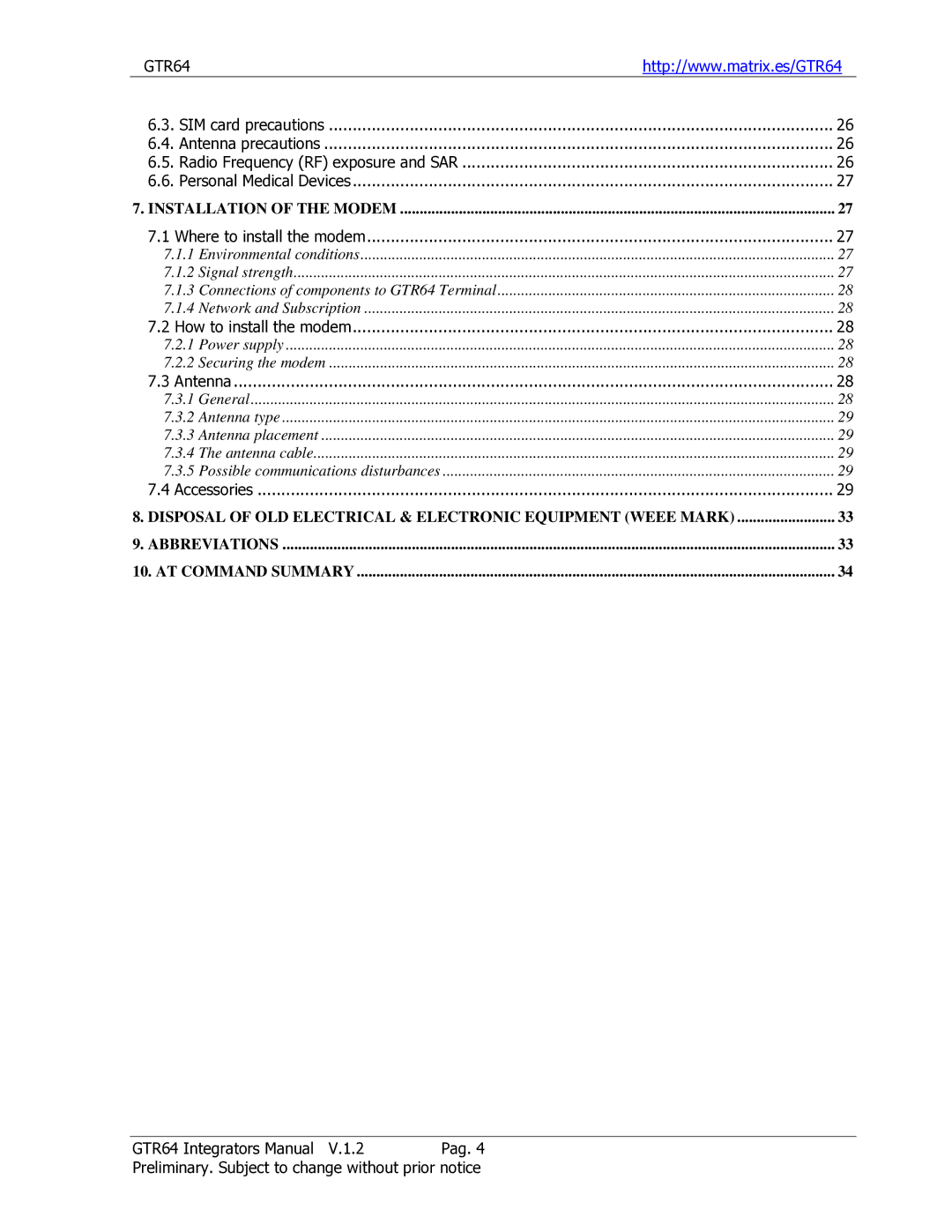 Sony Ericsson GTR-64 manual Installation of the Modem 