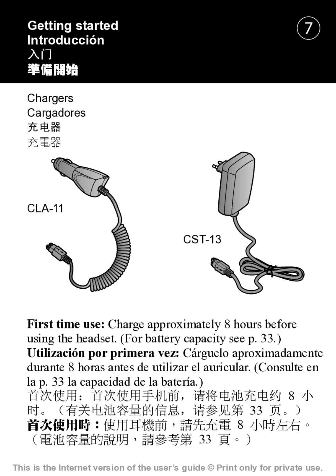 Sony Ericsson HBH-608 manual Getting started Introducción, 準備開始 