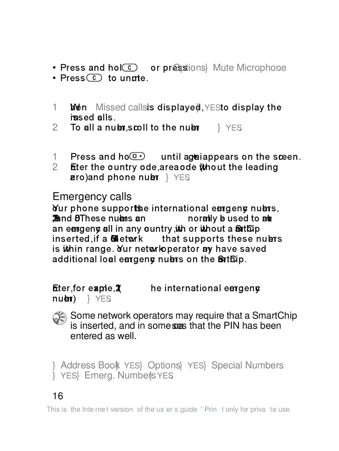 Sony Ericsson J220a manual Emergency calls 