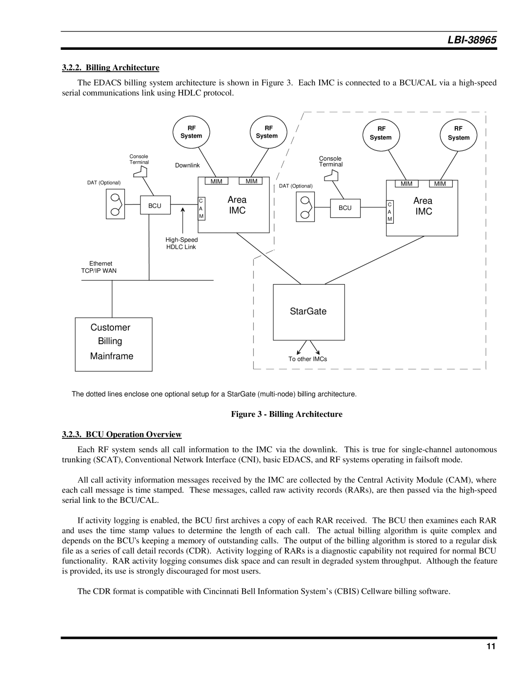 Sony Ericsson LBI-38965 installation manual Billing Architecture BCU Operation Overview 