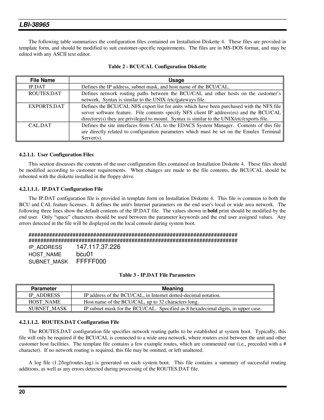 Sony Ericsson LBI-38965 installation manual File Name Usage, Parameter Meaning 