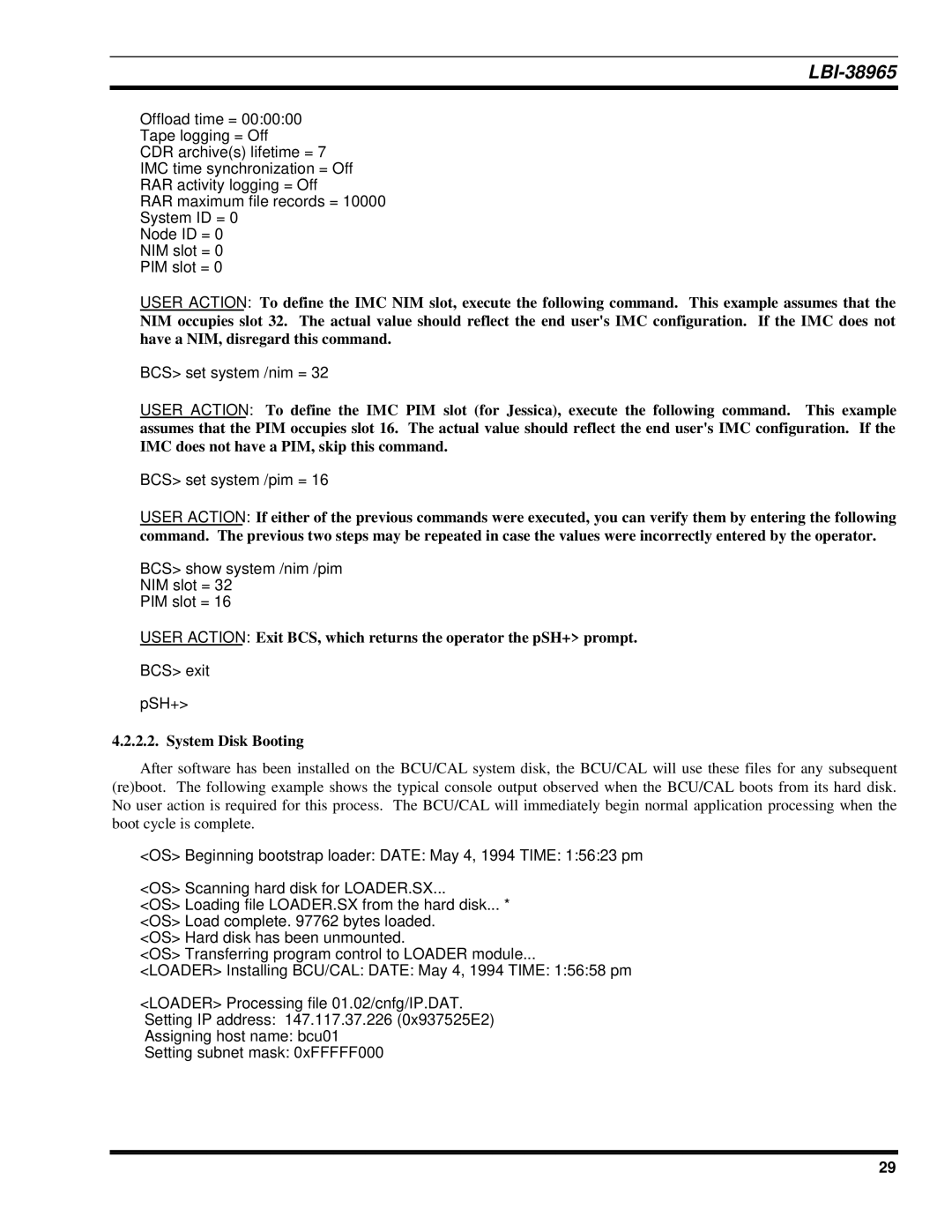 Sony Ericsson LBI-38965 installation manual System Disk Booting 