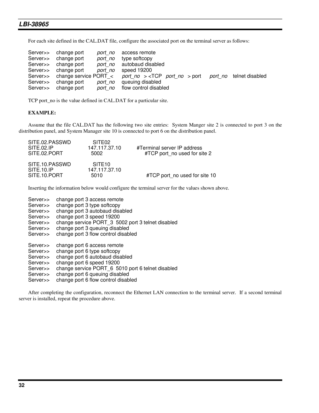 Sony Ericsson LBI-38965 installation manual Example 