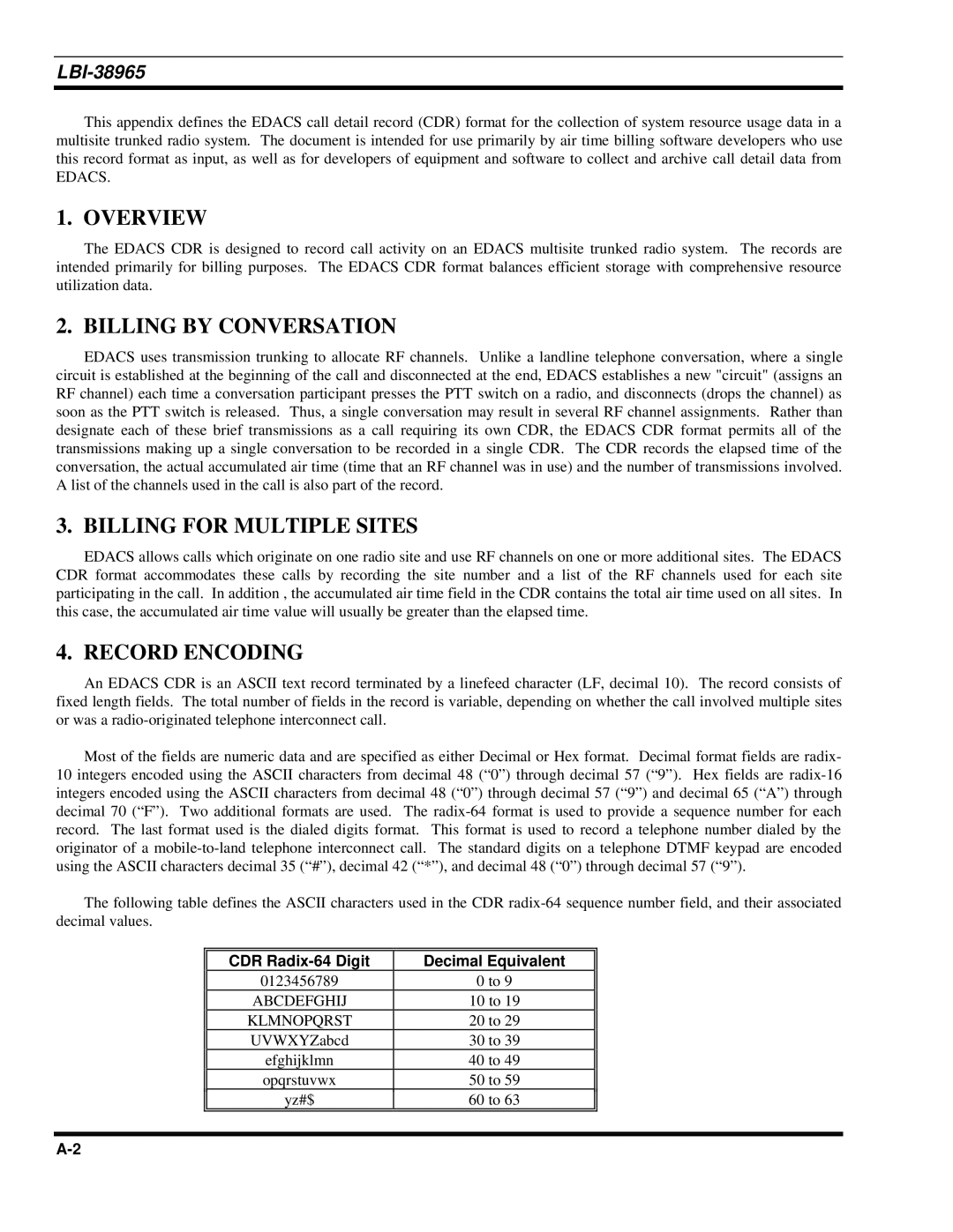 Sony Ericsson LBI-38965 installation manual Overview, Billing by Conversation, Billing for Multiple Sites, Record Encoding 