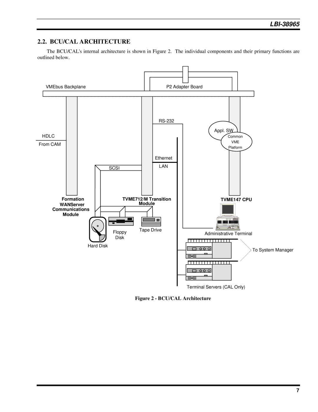 Sony Ericsson LBI-38965 installation manual BCU/CAL Architecture, TVME147 CPU 