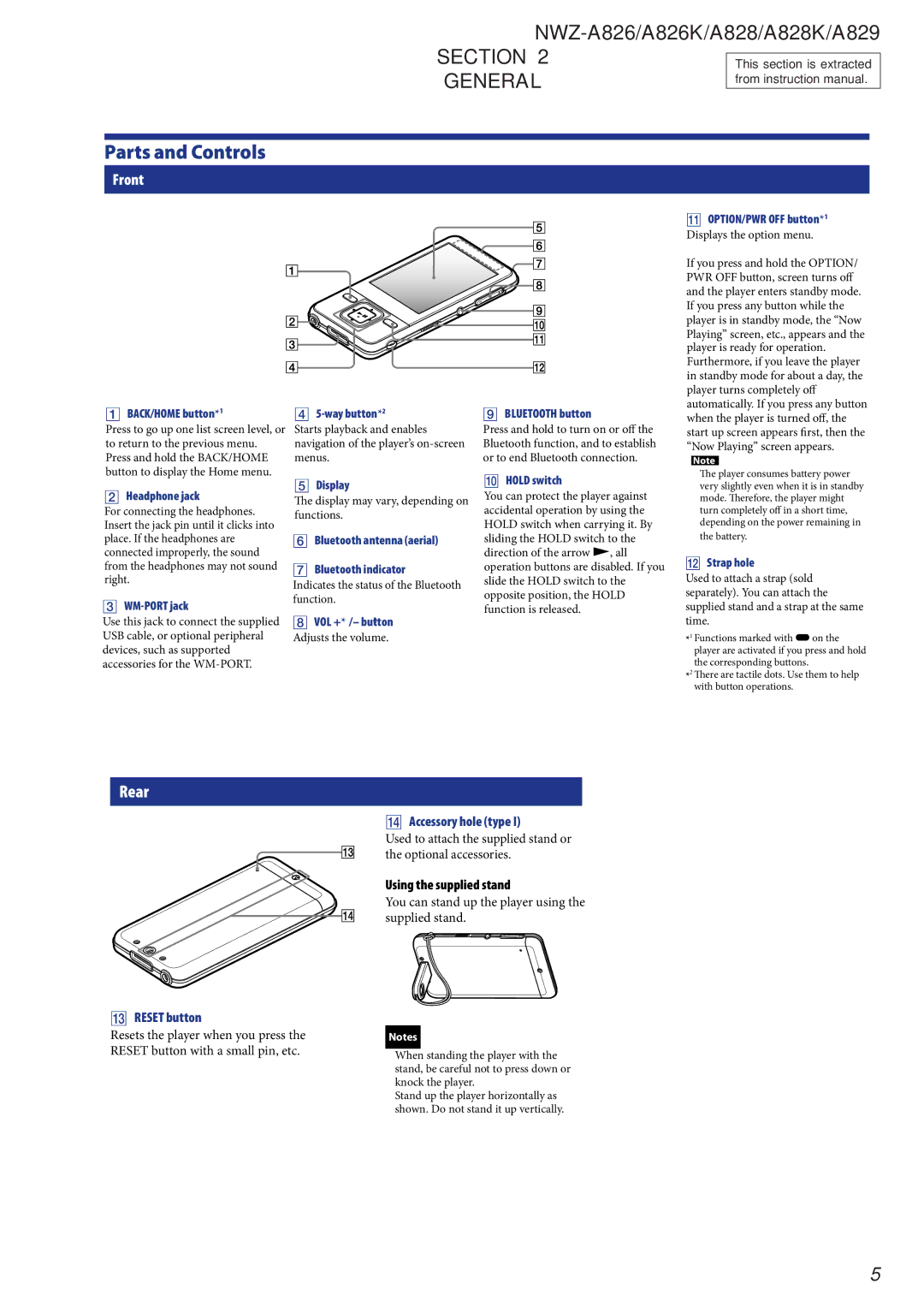 Sony Ericsson NWZ-A826K, NWZ-A829, NWZ-A828K service manual Section, General 