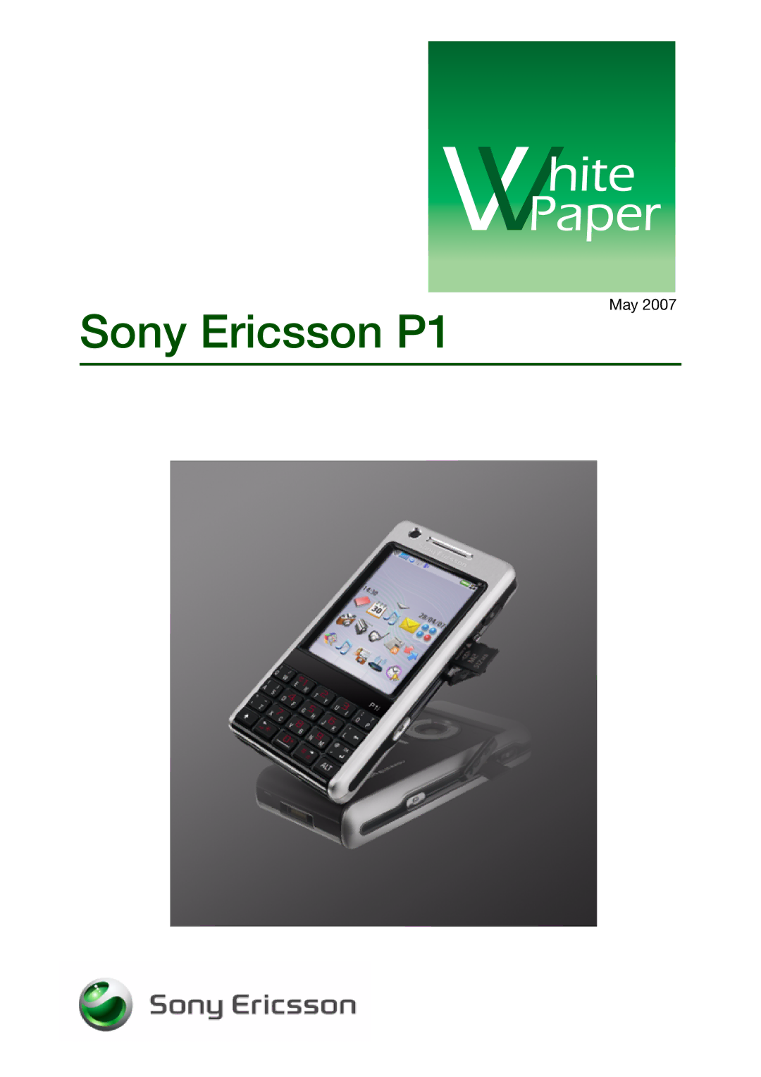 Sony Ericsson manual Sony Ericsson P1 