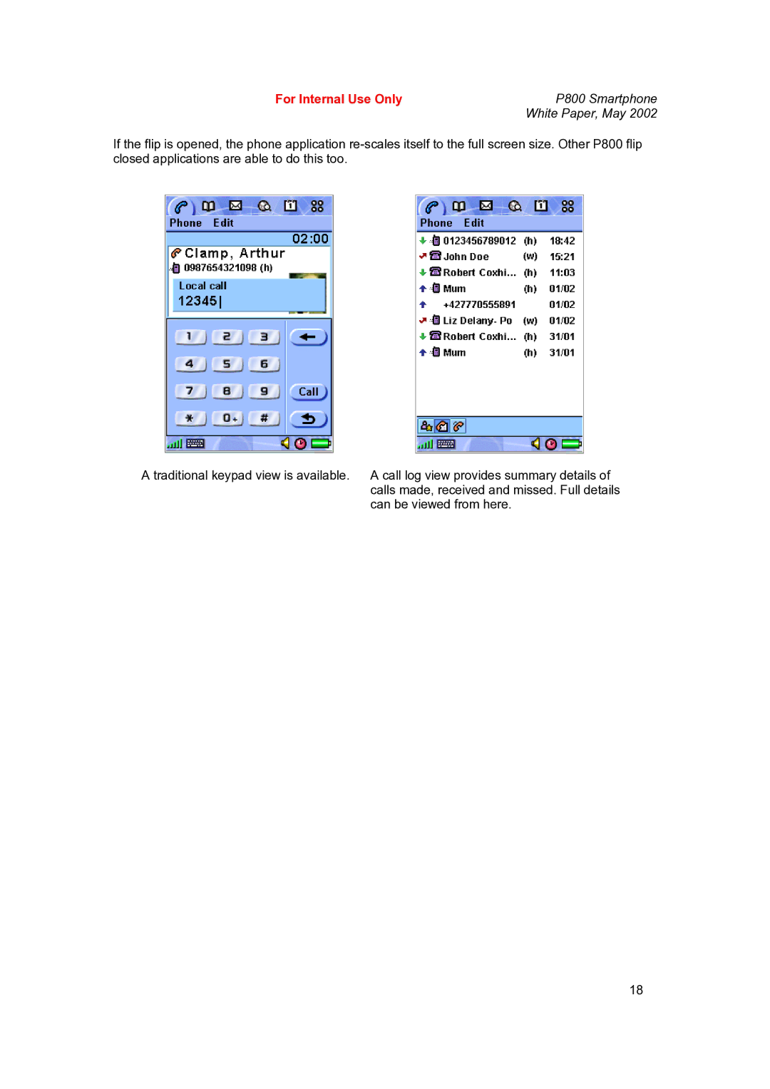 Sony Ericsson P802 manual For Internal Use Only 