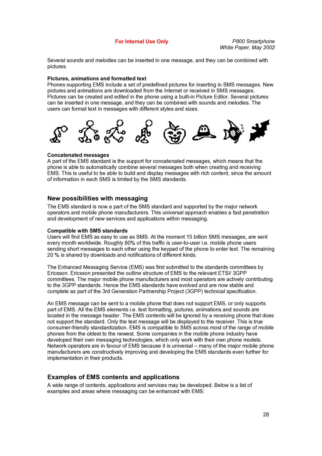 Sony Ericsson P802 manual New possibilities with messaging, Examples of EMS contents and applications 