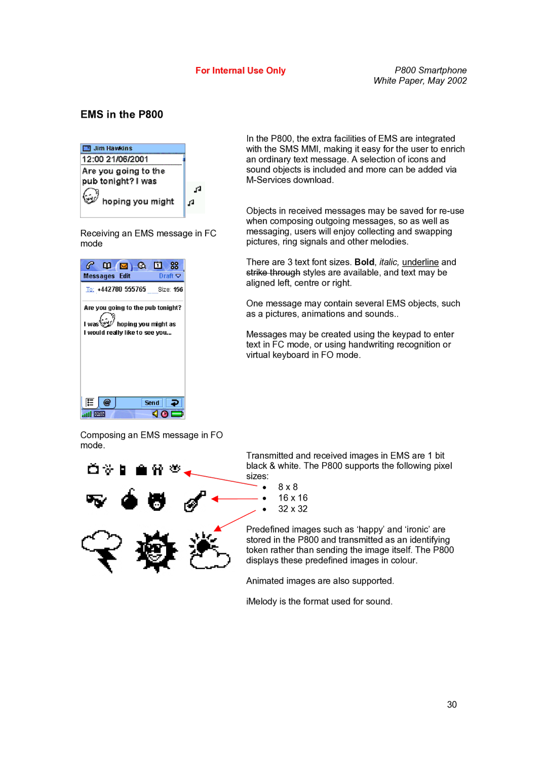 Sony Ericsson P802 manual EMS in the P800 