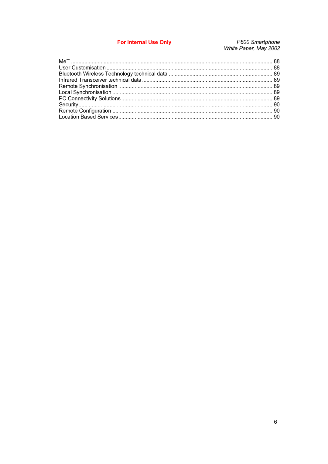 Sony Ericsson P802 manual For Internal Use Only 