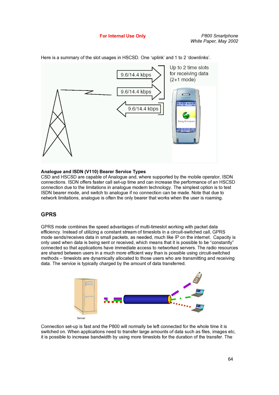 Sony Ericsson P802 manual Gprs, Analogue and Isdn V110 Bearer Service Types 