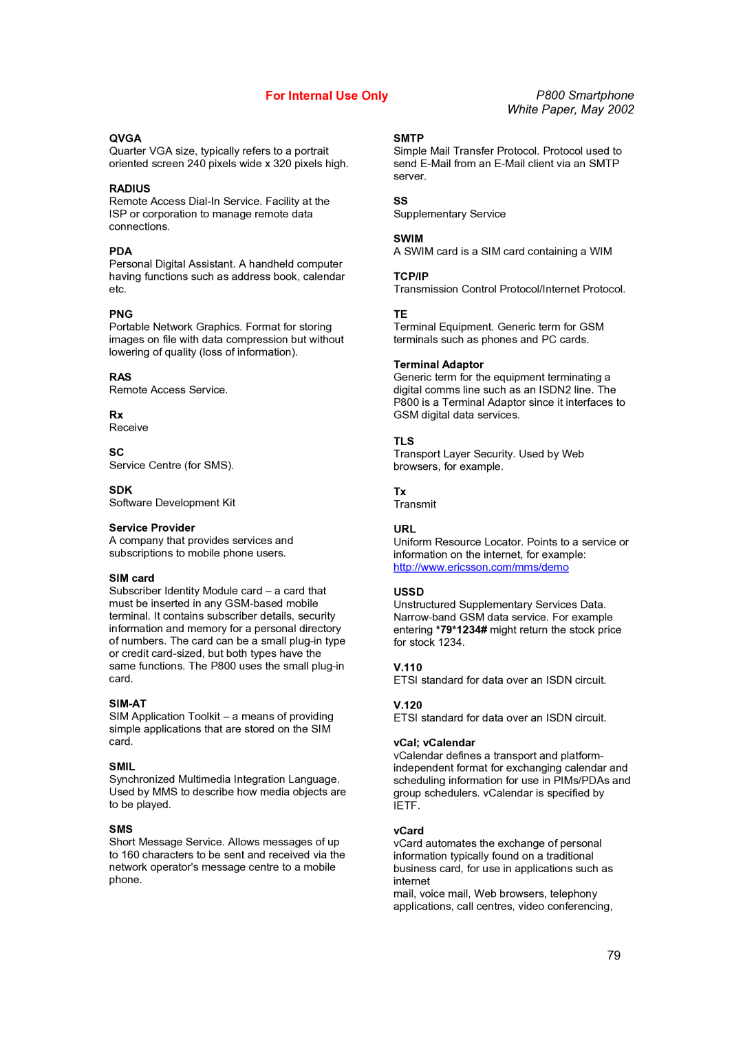 Sony Ericsson P802 manual Ras 