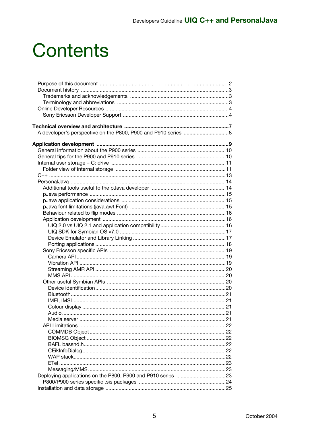 Sony Ericsson P800, P900 manual Contents 