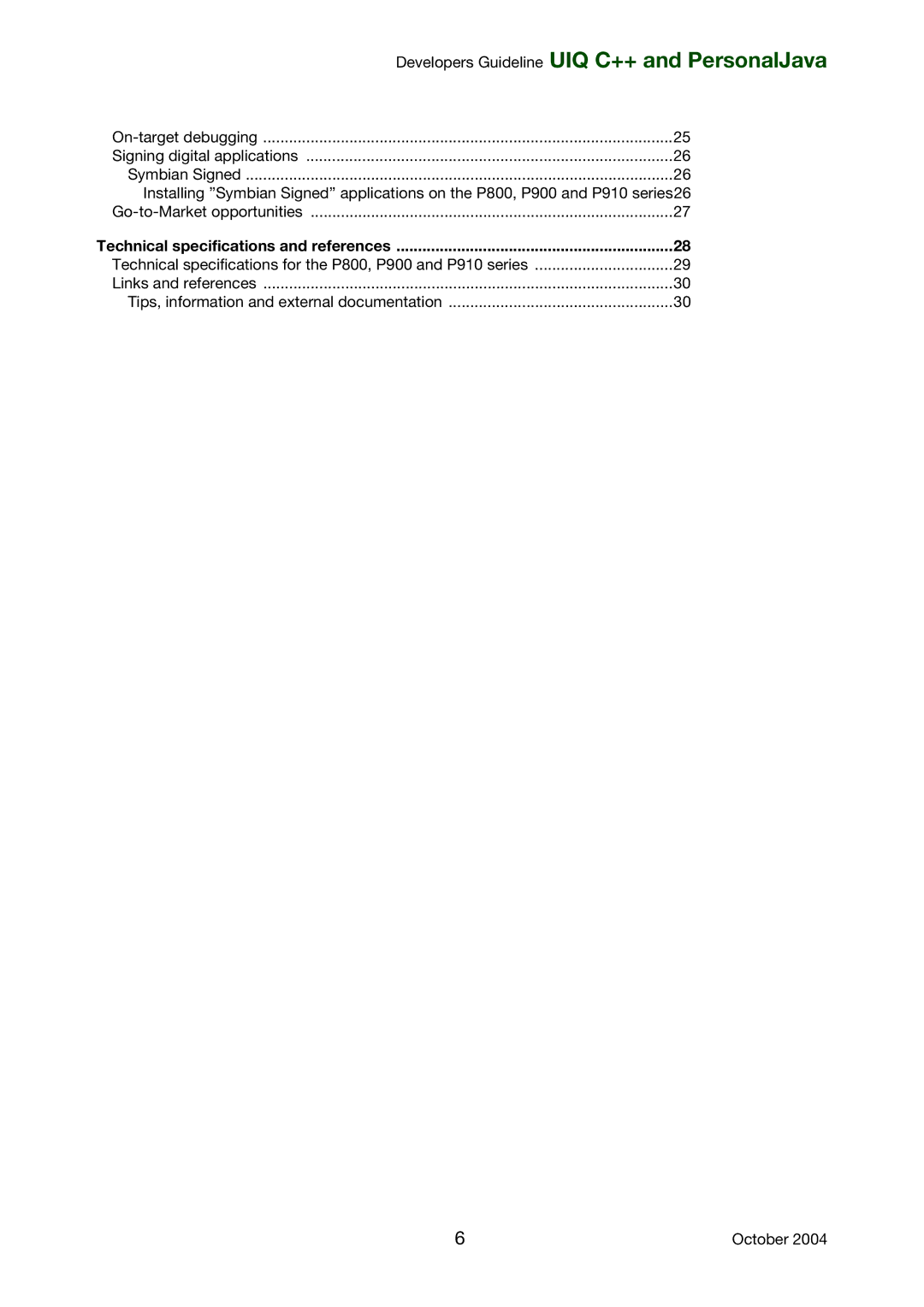 Sony Ericsson manual Technical specifications for the P800, P900 and P910 series 