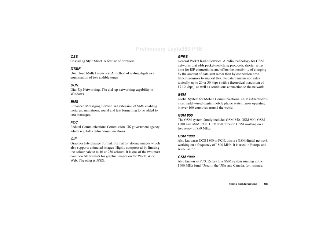 Sony Ericsson P910a manual Cascading Style Sheet. a feature of browsers, Gsm 