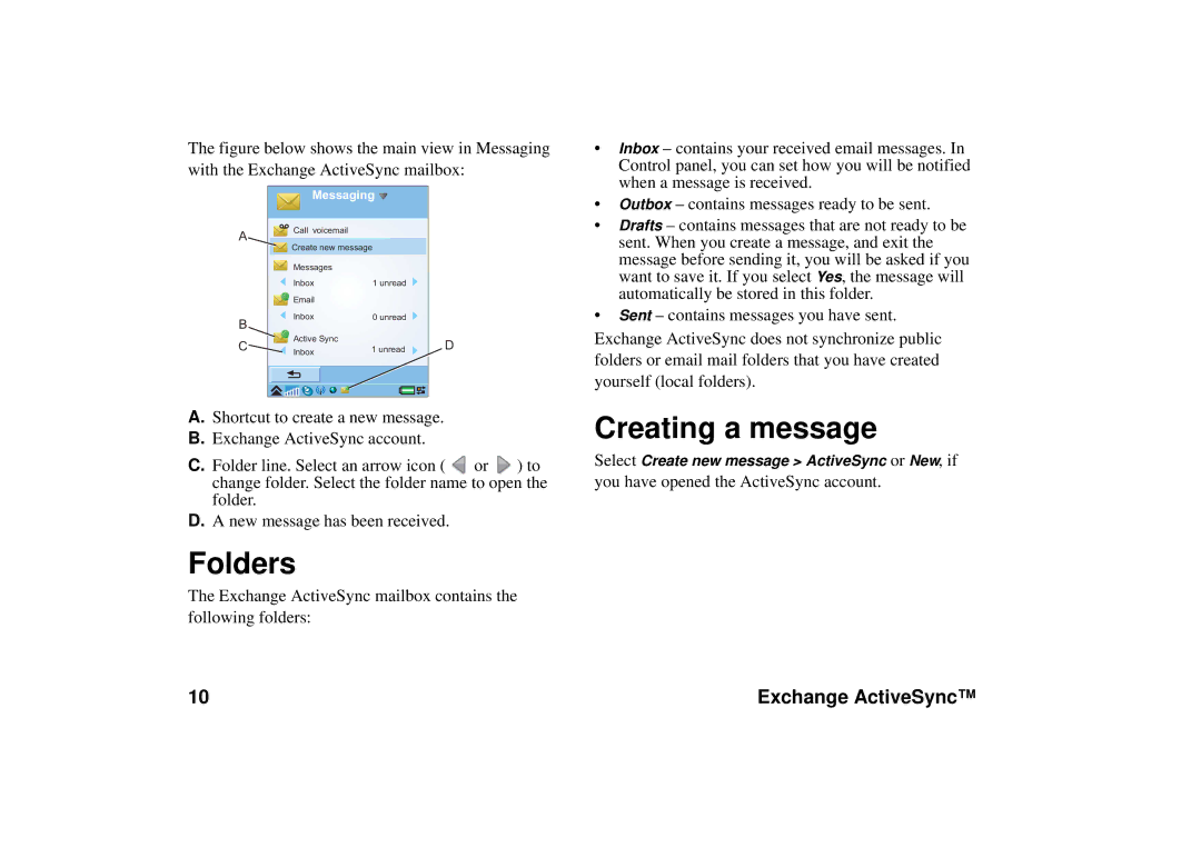 Sony Ericsson P990 manual Folders, Creating a message 