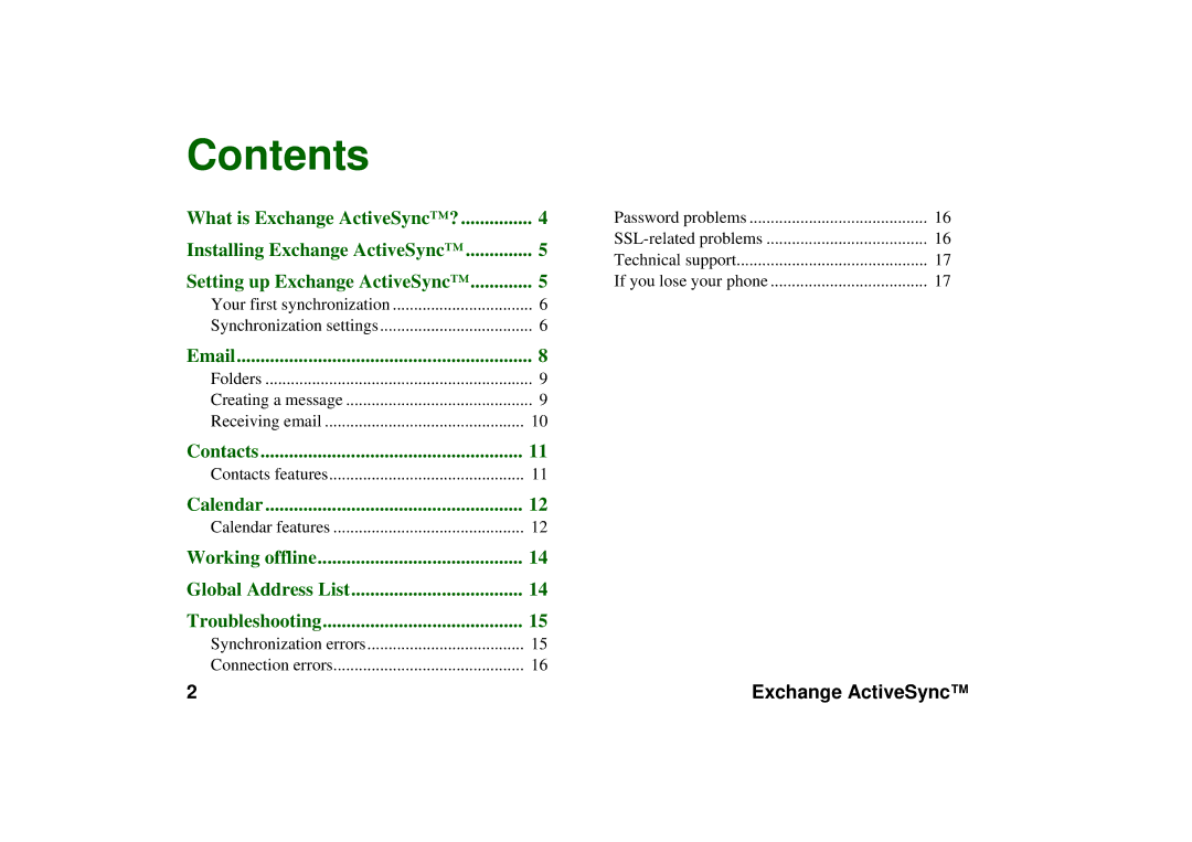 Sony Ericsson P990 manual Contents 