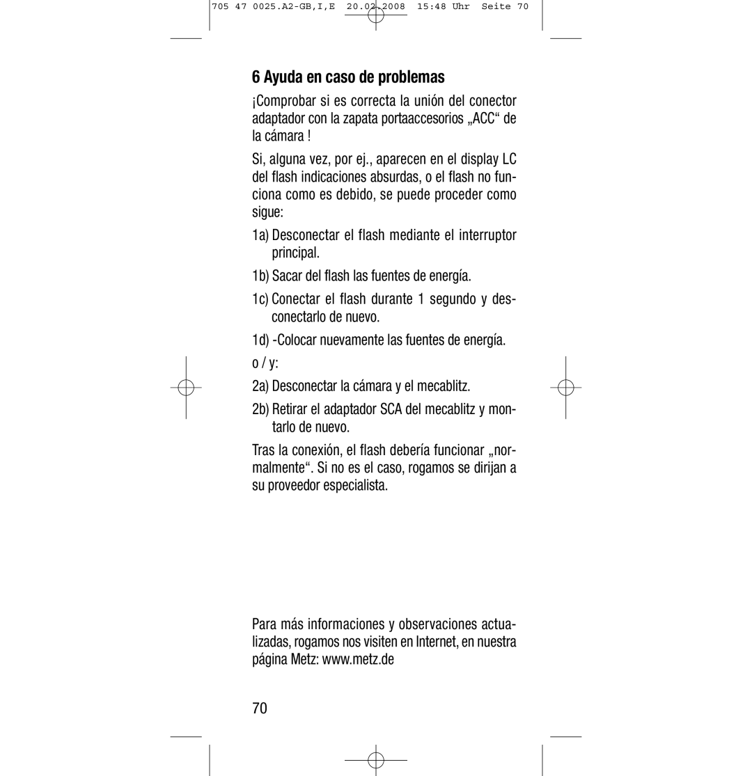 Sony Ericsson SCA 3602 M4 manual Ayuda en caso de problemas 