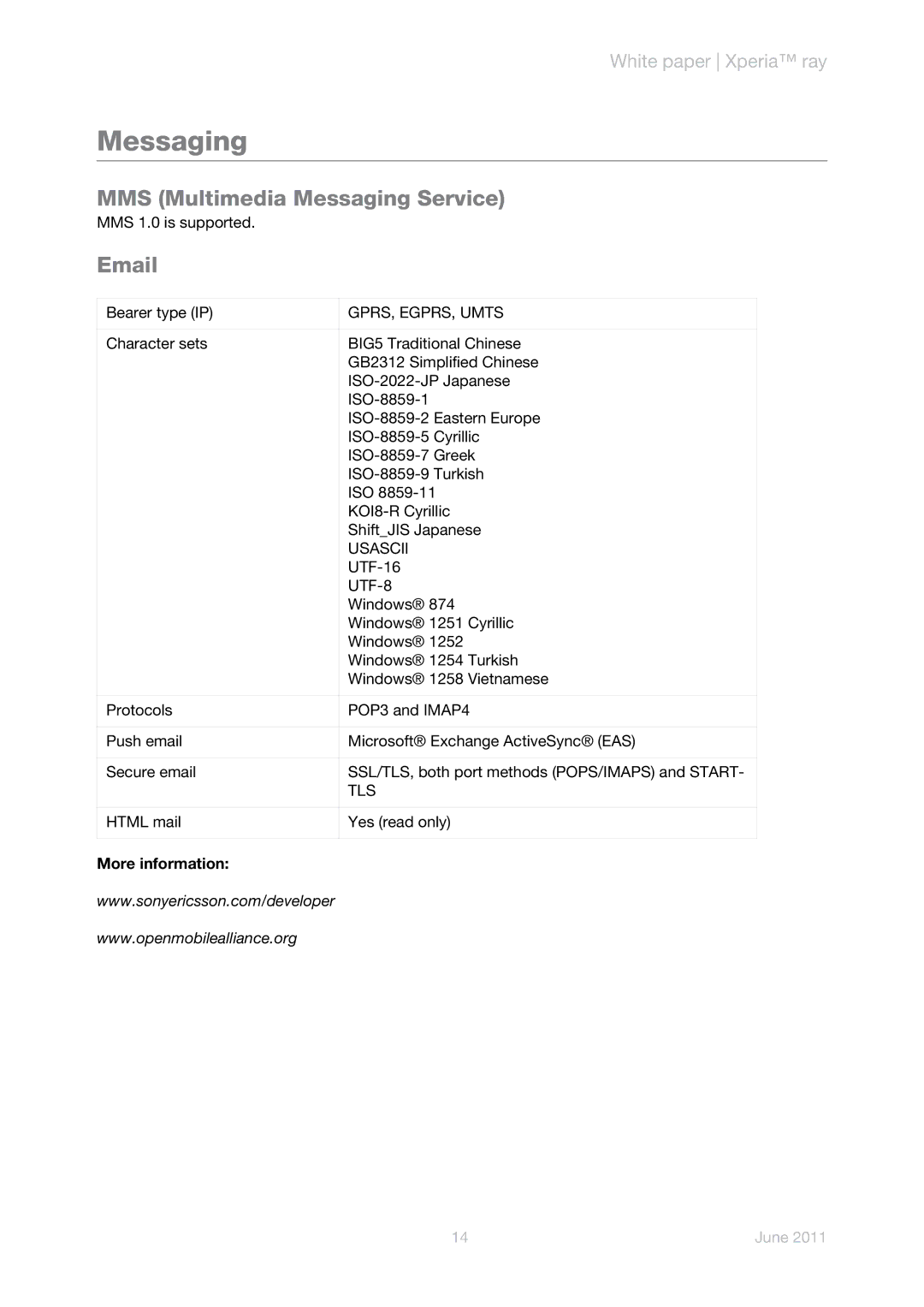 Sony Ericsson ST18a manual MMS Multimedia Messaging Service, More information 