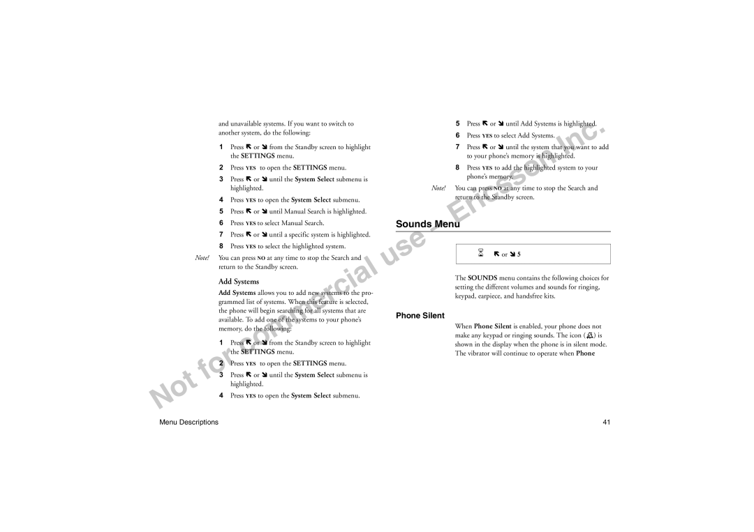 Sony Ericsson T18LX manual Sounds Menu, Phone Silent 