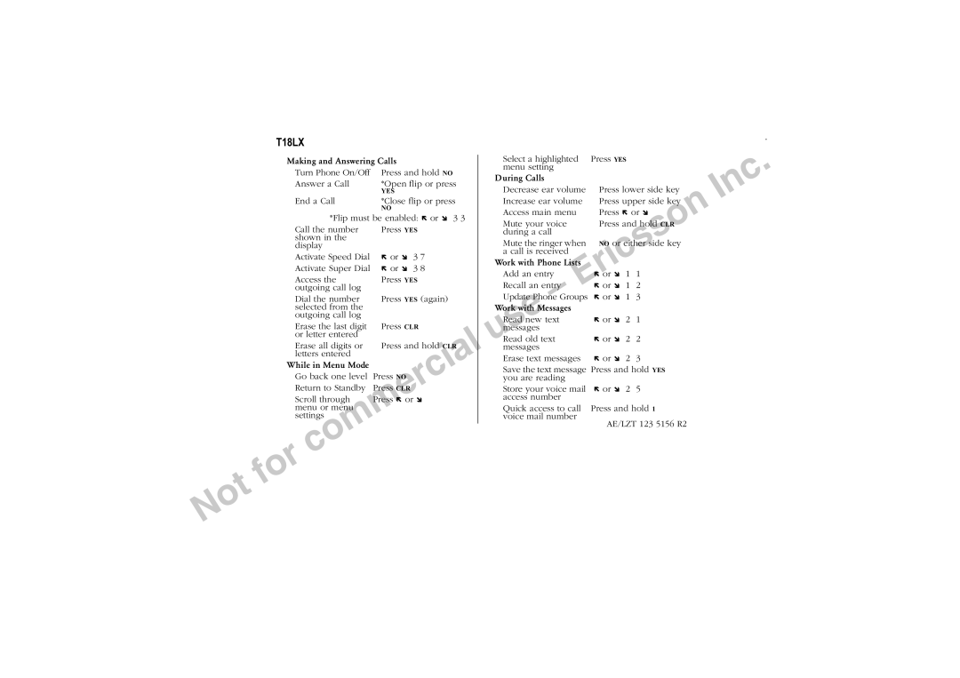 Sony Ericsson T18LX manual Making and Answering Calls 