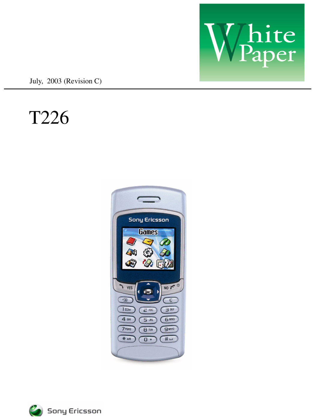 Sony Ericsson T226 manual 