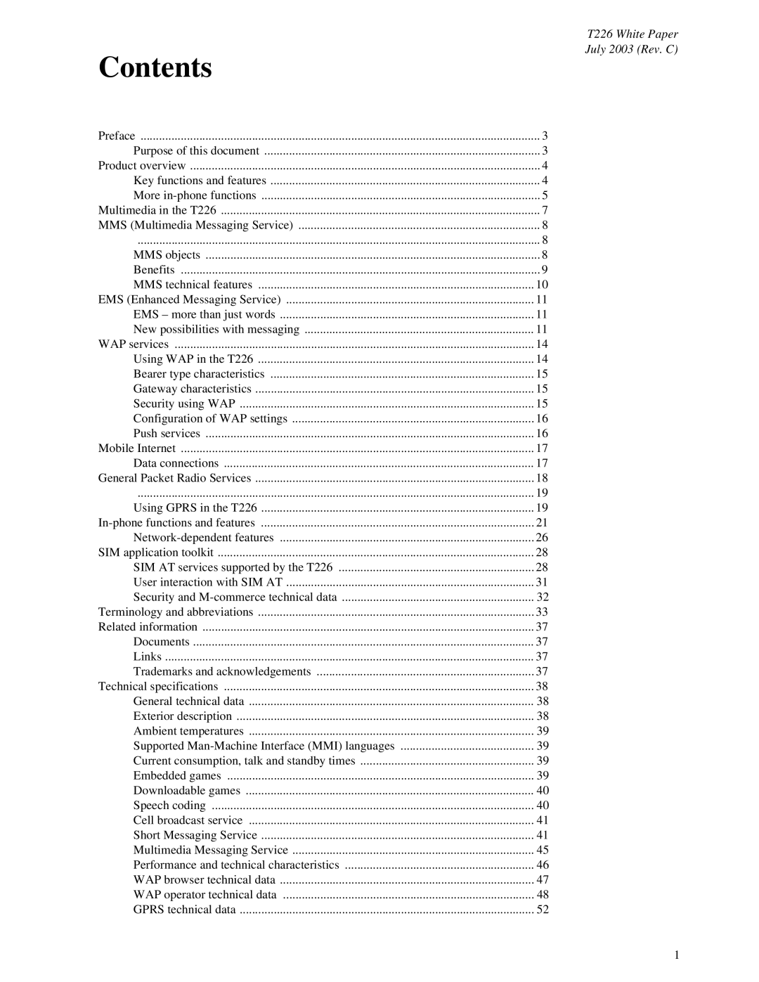 Sony Ericsson T226 manual Contents 