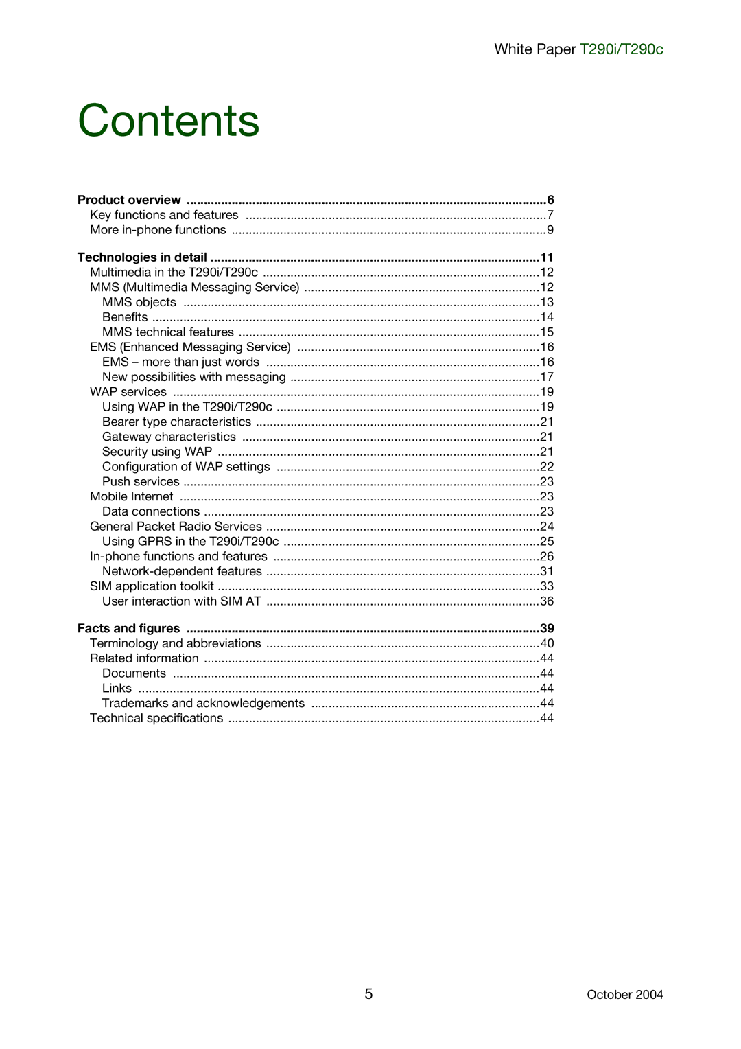 Sony Ericsson T290i, T290c manual Contents 