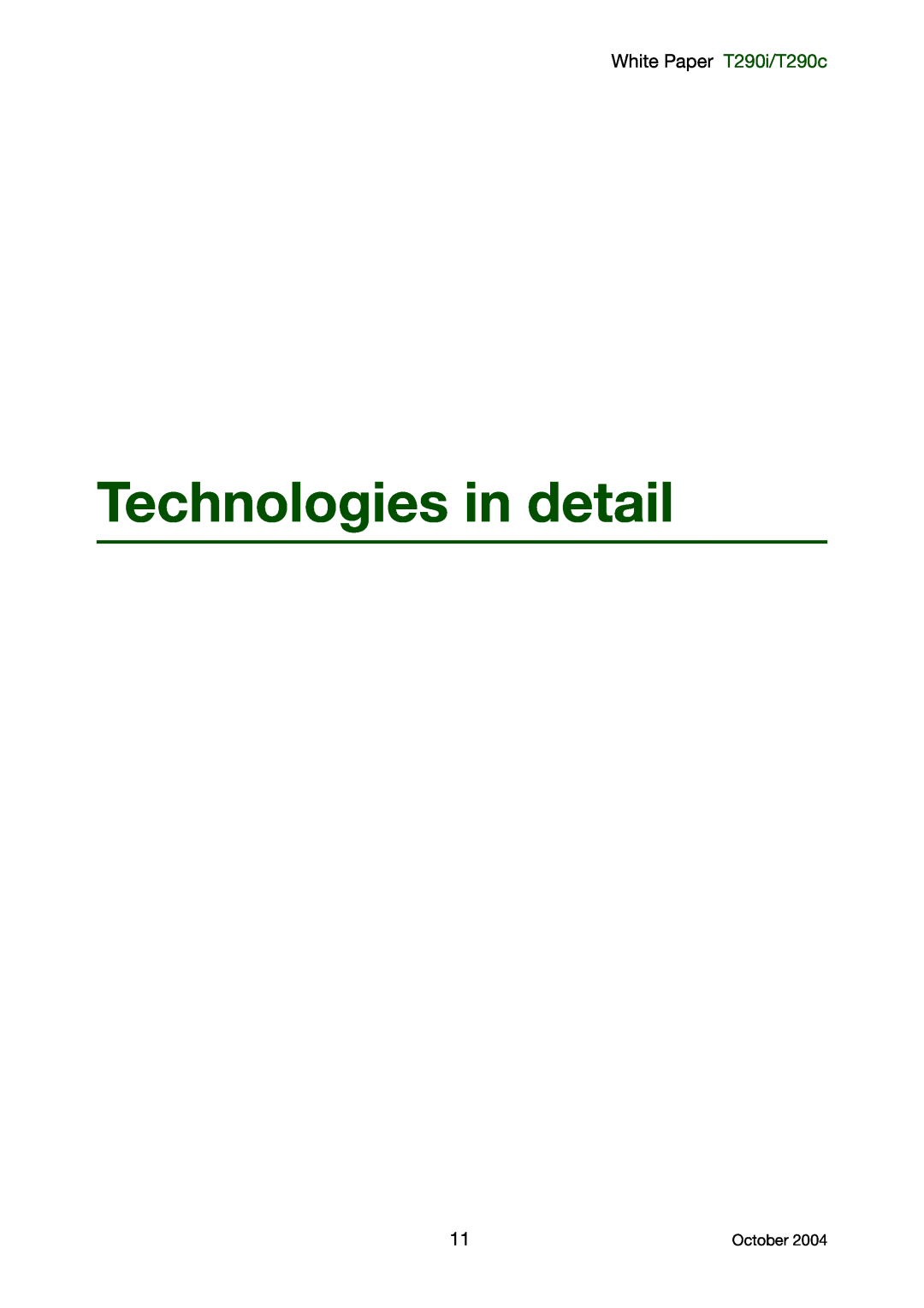 Sony Ericsson manual Technologies in detail, White Paper T290i/T290c 